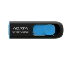 ADATA | USB Flash Drive | UV128 | 256 GB | USB 3.2 Gen1 | Juodas/Mėlyna