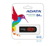 ADATA | C008 | 64 GB | USB 2.0 | Juodas/Raudona