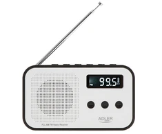 Adler | Digital radio PLL AM/FM | AD 1907 | Alarm function | Baltas/Juodas