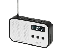 Adler | Digital radio PLL AM/FM | AD 1907 | Alarm function | Baltas/Juodas