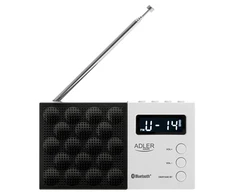 Adler | Digital Radio - PLL AM/FM | AD 1908 | Alarm function | Baltas/Juodas