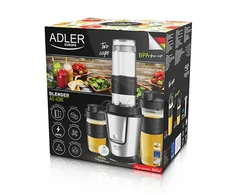 Adler | Maišytuvas | AD 4081 | Tabletop | 800 W | Jar material BPA Free Plastic | Jar capacity 0.4 + 0.57 L | Ice crushing | Juodas/Nerūdijantis plienas