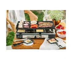 Adler | Raclette - electric grill | AD 6616 | Table | 1400 W | Juodas/Nerūdijantis plienas