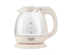 Adler | Virdulys | AD 1283C | Electric | 900 W | 1 L | Glass/Nerūdijantis plienas | 360° rotational base | Kreminis