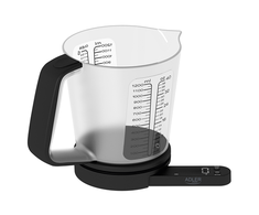 Adler | Virtuvinės svarstyklės with a measuring cup | AD 3178 | Maximum weight (capacity) 5kg | Juodas