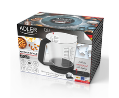 Adler | Virtuvinės svarstyklės with a measuring cup | AD 3178 | Maximum weight (capacity) 5kg | Juodas