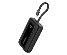 Anker išorinė baterija su integruotu USB-C laidu | A1688H11 | 10000 mAh | juoda