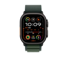 Apple Watch Ultra 2 GPS + Cellular 49mm Black Titanium Case with Dark Green Alpine Loop - Medium MX4R3EL/A