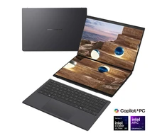 Nešiojamas kompiuteris Asus | Zenbook Duo UX8407AA-SN066W | Moher Gray | 14 " | OLED | Jutiklinis ekranas | 2.8K | 2880 x 1800 pikselių | 144 Hz | Anti-Reflective | Intel Core Ultra X9 | 378H | 32 GB | LPDDR5X | Solid-state drive capacity 2000 GB | Intel Arc Graphics | Windows 11 Pro | 802.11be | Bluetooth versija 5.4 | Klaviatūros kalba: US international | Klaviatūros apšvietimas | Garantija 24 mėn. | Baterija warranty 12 mėn.