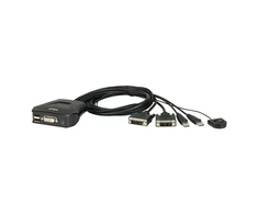 Aten 2 prievadų USB DVI kabelis KVM jungiklis su nuotolinio prievado parinkikliu | Aten | Nuotolinis prievado parinkiklis | 2 prievadų USB DVI kabelis KVM jungiklis su nuotolinio prievado parinkikliu