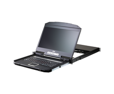 Aten | 16 prievadų trumpas „Gylis“ PS/2-USB VGA vienos bėgelio plačiaekranis LCD KVM komutatorius 18,5" 1366x768 | CL3116NX