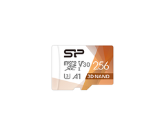 Silicon Power Superior Pro 256 GB, micro SDXC, Flash atminties klasė 10, su adapteriu, C10,UHS-I U3, A1, V30