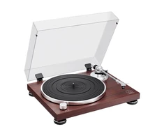 Audio Technica rankinis patefonas su diržu, RCA, medinis pagrindas AT-LPW50BT