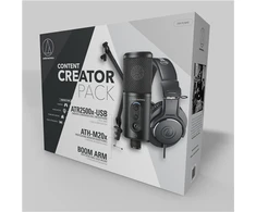 Audio-Technica CREATOR PACK ATR2500x-USB + ATH-M20x Komplektas: Mikrofonas + Ausinės + Laikiklis