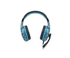 Žaidimų ausinės Fury Hellcat, LED, Mėlynos, USB + 2x 3.5mm