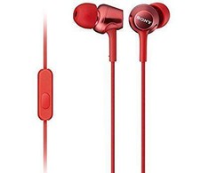 Sony MDR-EX155AP į ausis kišamos ausinės su mikrofonu, raudonos