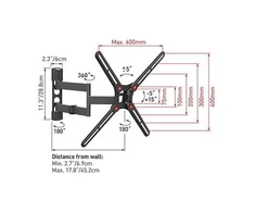 Laikiklis BARKAN BM343 13"-65" lygiam/lenktam TV, 4 lankstu, sieninis, juodas