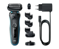 Barzdaskutė Braun | Shaver | 51-M4500cs | Operating time (max) 50 min | Wet &amp; Dry | Juodas/Mėlyna