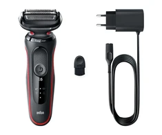 Braun | Shaver | 51-R1000s | Operating time (max) 50 min | Wet &amp; Dry | Juodas/Raudona
