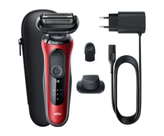 Braun | Shaver | 61-R1200s | Operating time (max) 50 min | Wet &amp; Dry | Raudona/Juodas