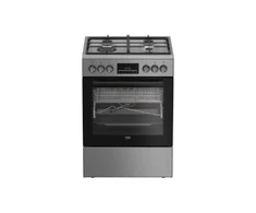 Beko FBMA61330GXDTN Viryklė, Dujinė kaitlentė, Elektrinė orkaitė, Plotis 60 cm, Sidabrinė | BEKO