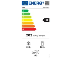 Šaldytuvas Bosch KGN392WDF 4 serija, Baltos spalvos