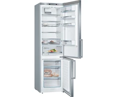 Bosch KGE398IBP Serija 6, Laisvai statomas šaldytuvas-šaldiklis su šaldiklio skyriumi apačioje, 201 x 60 cm, Šlifuotas plienas, atsparus pirštų atspaudams