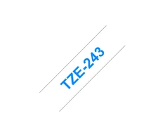 Brother TZE-243 Laminated Tape Mėlyna on Baltas, TZe, 8 m, 1.8 cm