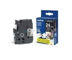 Brother | TZe-355 Laminated Tape | Baltas on Juodas | TZe | 8 m | 2.4 cm