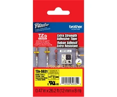 Brother | TZe-S631 Strong Adhesive Laminated Tape | Juodas on Geltona | TZe | 8 m | 1.2 cm