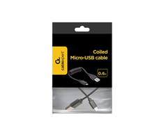 Gembird Cablexpert spiralinis mikro USB kabelis, 0,6 m, juodas | Cablexpert