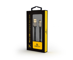 GEMBIRD CCB-mUSB2B-AMBM-6 Gembird cotton braided micro USB cable 2.0 AM-MBM5P 1.8M, metal connectors,juodas