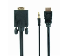GEMBIRD A-HDMI-VGA-03-6 HDMI į VGA ir garso adapterio kabelis, vieno prievado, 1,8 m, juodas