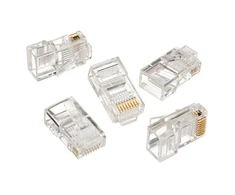 Gembird Cablexpert Modulinis kištukas 8P8C kietam LAN kabeliui CAT5, UTP, 10 vnt. už maišelį | Modulinis 8P8C RJ45 kištukas, 30u“ auksiniu padengtas, 3 šakių vidiniai kontaktai, skirti naudoti su tvirtais LAN laidais