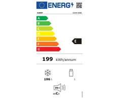 Candy | Šaldiklis | CCHH 200E | Energy efficiency class E | Chest | Free standing | Height 84.5 cm | Total net capacity 196 L | Baltas +DOVANA Hoover dulkių siurblys