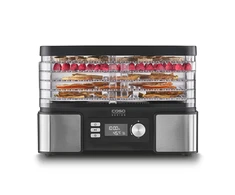 Caso | Maisto dehidratatorius | DH 450 | Galia 370-450 W | Padėklų skaičius 5 | Temperatūros valdymas | Integruotas laikmatis | Juodas/Nerūdijantis plienas