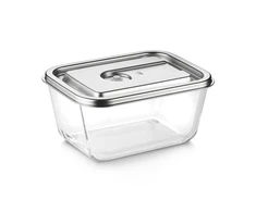 Caso stiklinis vakuuminis indas su plastikiniu dangteliu | VacuBoxx Inox XL | Skaidrus