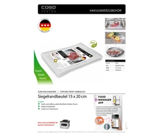 Caso | Sealed edge bags | 01283 | 100 bags | Dimensions (W x L) 15 x 20 cm