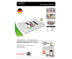 Caso | Sealed edge bags | 01286 | 100 bags | Dimensions (W x L) 25 x 35 cm