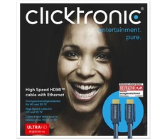 „Clicktronic“ didelės spartos HDMI–HDMI kabelis, vyriškas, 4k@60hz su eternetu, 70301, 1 m
