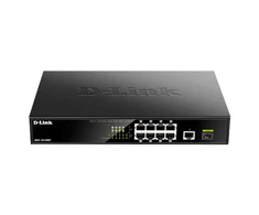 D-Link | 10 Gigabit port Switch with PoE | DGS-1010MP | Unmanaged | Desktop / Rackmount | Gigabit Ethernet (copper) jungtys quantity 1 | SFP jungtys quantity 1 | Power over Ethernet (PoE) jungtys quantity 8