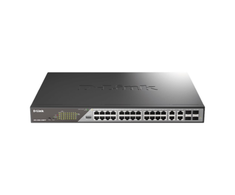 Šakotuvas D-Link DSS-200G-28MPP/E 28-Port Gigabit Smart Managed PoE+ Switch | 24 PoE+ Ports (518 W) + 4 Combo SFP Ports | D-Link