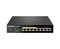 Šakotuvas D-Link Switch DGS-1008P Nevaldomas, Stalinis, 1 Gbps (RJ-45) jungtys kiekis 8, Maitinimo tipas Išorinis