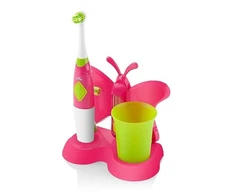 ETA | Dantų šepetėlis su water cup and holder | Sonetic ETA129490070 | Baterija operated | For kids | Šepetėlių skaičius galvutės įeina 2 | Number of teeth brushing modes 2 | Rožinė