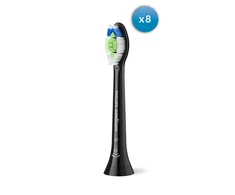 8 dalių šepetėlių galvučių pakuotė Philips Sonicare Optimal White HX6068/88, Juodos spalvos
