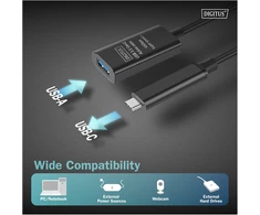 Digitus Skaitmenas | Aktyvus USB 3.2 Gen2 10G ilgintuvas | DA-73113 | USB-C į USB-A
