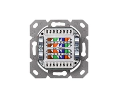 Digitus CAT 6A klasės EA tinklo lizdas, ekranuotas, 2xRJ45, LSA grynas baltas, įleidžiamas, montuojamas horizontaliai. | CAT 6A klasės EA tinklo lizdas, ekranuotas
