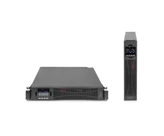 DIGITUS OnLine UPS, stelažas/bokštas, 3000VA, 3000W, LCD, 8 x C13, 1 x C19, RS-232, USB, SNMP kortelė (pasirinktinai), relės kortelė (pasirinktinai) | Skaitmenas | Internetinis UPS | DN-170096, 3000 VA / 3000 W | 3000 VA | 3000 W | C20