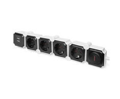 Assmann Electronic DIGITUS DA-70620 Lanksti maitinimo juosta 3680 W 250VAC 50 Hz 4x saugos lizdas 16 A 2x USB A jungtis 2,4 A