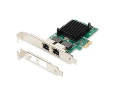 Assmann Electronic DIGITUS DN-10132 Gigabit Ethernet PCI Express kortelė 2 prievadų 32 bitų žemo profilio laikiklis Intel mikroschemų rinkinys